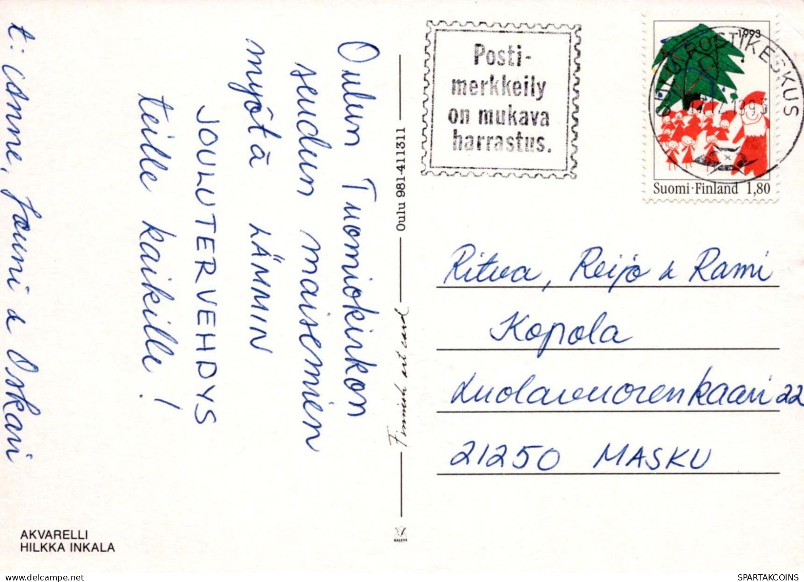 Happy New Year Christmas Vintage Postcard CPSM #PAS993.GB - Neujahr