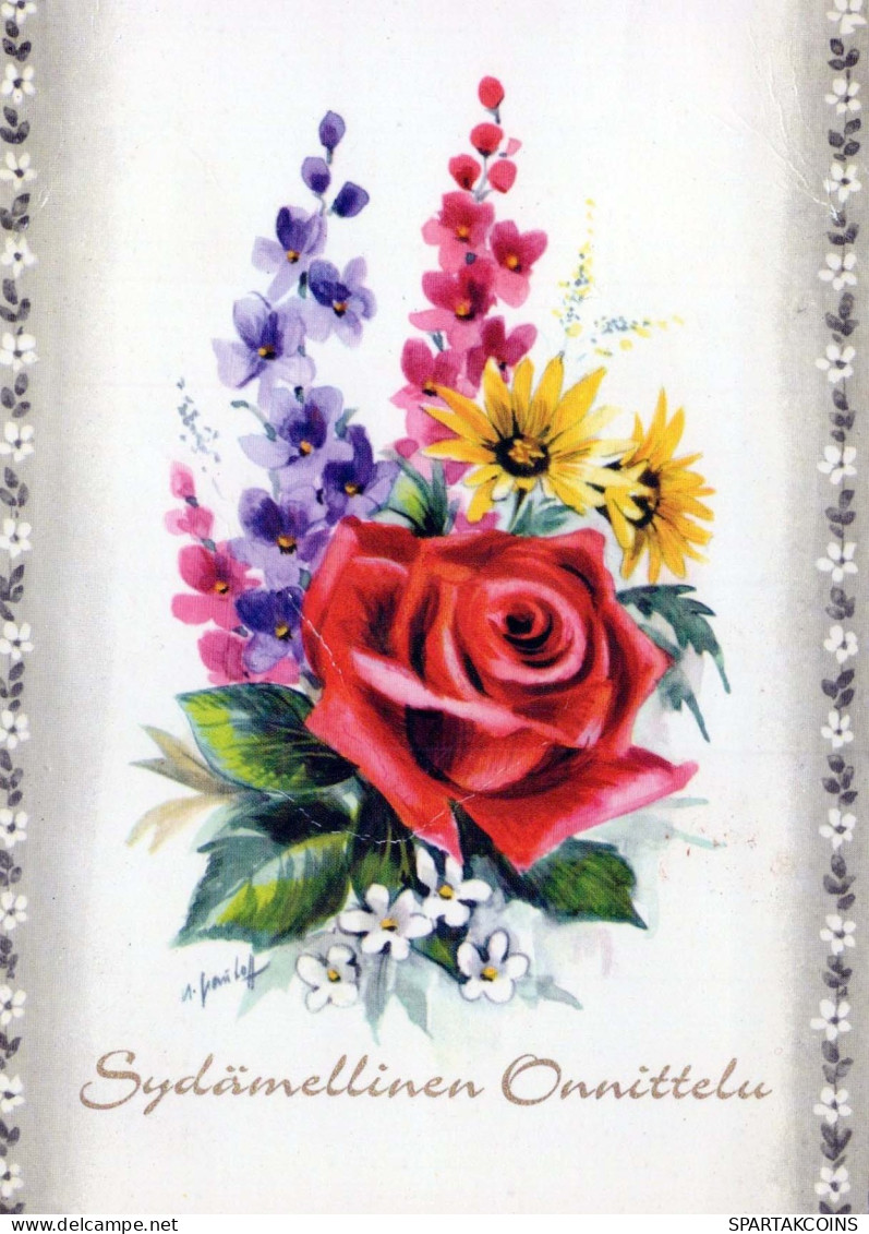 FLOWERS Vintage Postcard CPSM #PAR597.GB - Flores