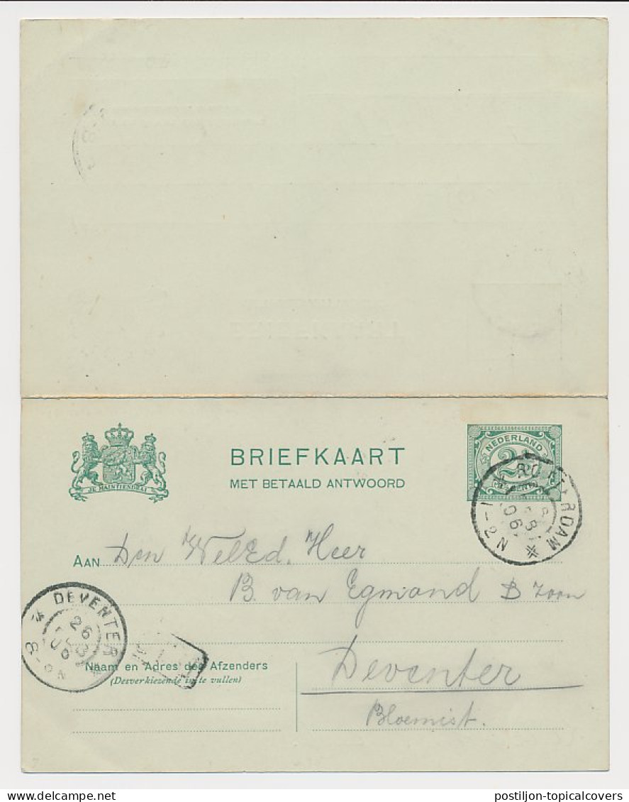 Briefkaart G. 69 Rotterdam - Deventer 1906 - Postwaardestukken
