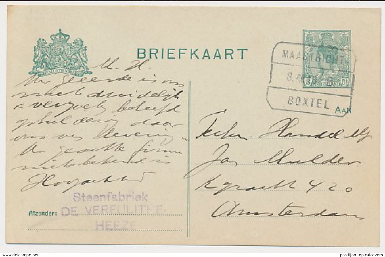 Treinblokstempel : Maastricht - Boxtel B 1913 ( Heeze ) - Unclassified