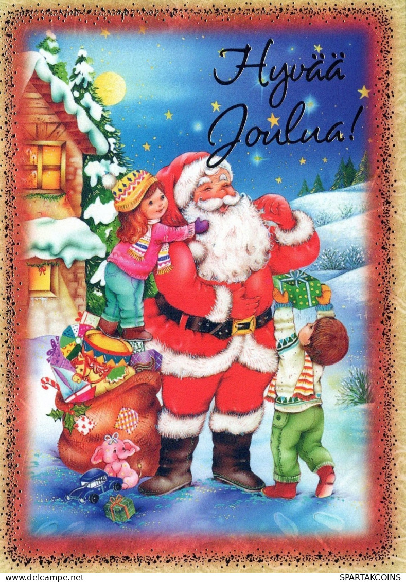 SANTA CLAUS CHILDREN CHRISTMAS Holidays Vintage Postcard CPSM #PAK357.GB - Santa Claus