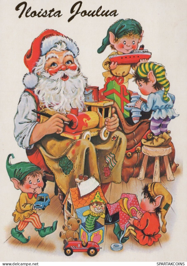 SANTA CLAUS CHILDREN CHRISTMAS Holidays Vintage Postcard CPSM #PAK282.GB - Santa Claus