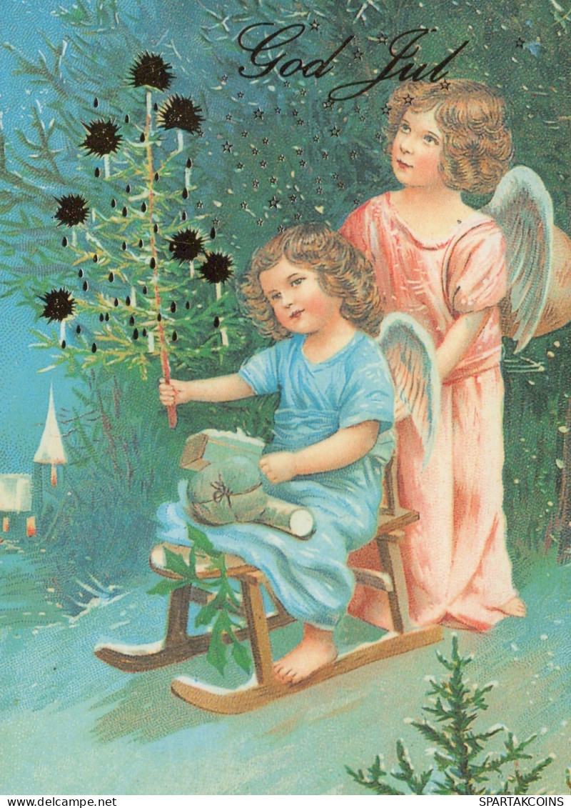 ANGEL CHRISTMAS Holidays Vintage Postcard CPSM #PAH926.GB - Angels