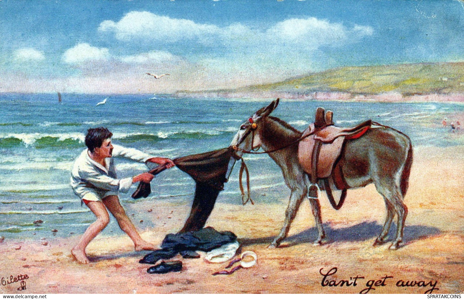 ÂNE Animaux Vintage Antique CPA Carte Postale #PAA304.FR - Donkeys