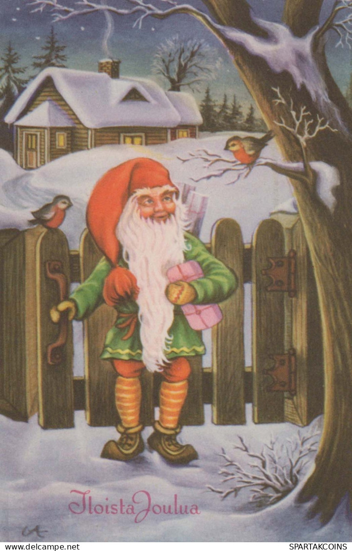 Buon Anno Natale GNOME Vintage Cartolina CPSMPF #PKD896.IT - Neujahr