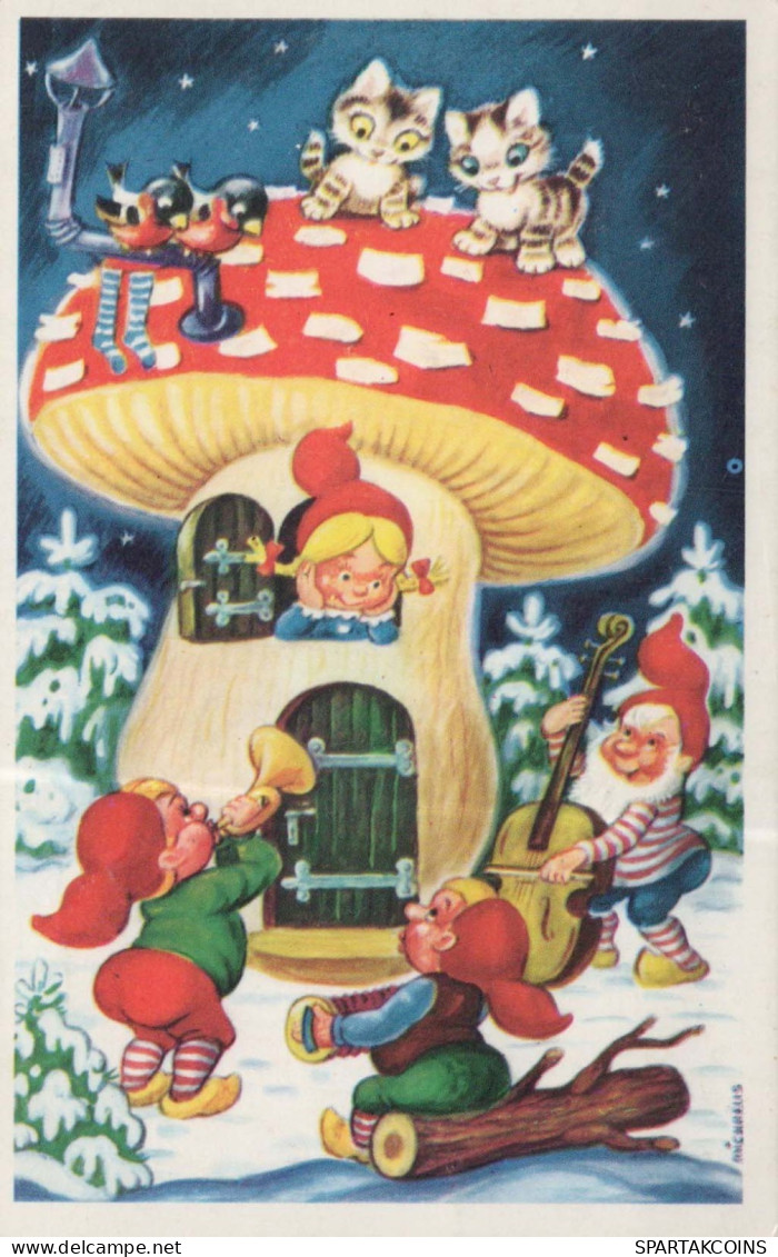 Buon Anno Natale GNOME Vintage Cartolina CPSMPF #PKD589.IT - Nouvel An