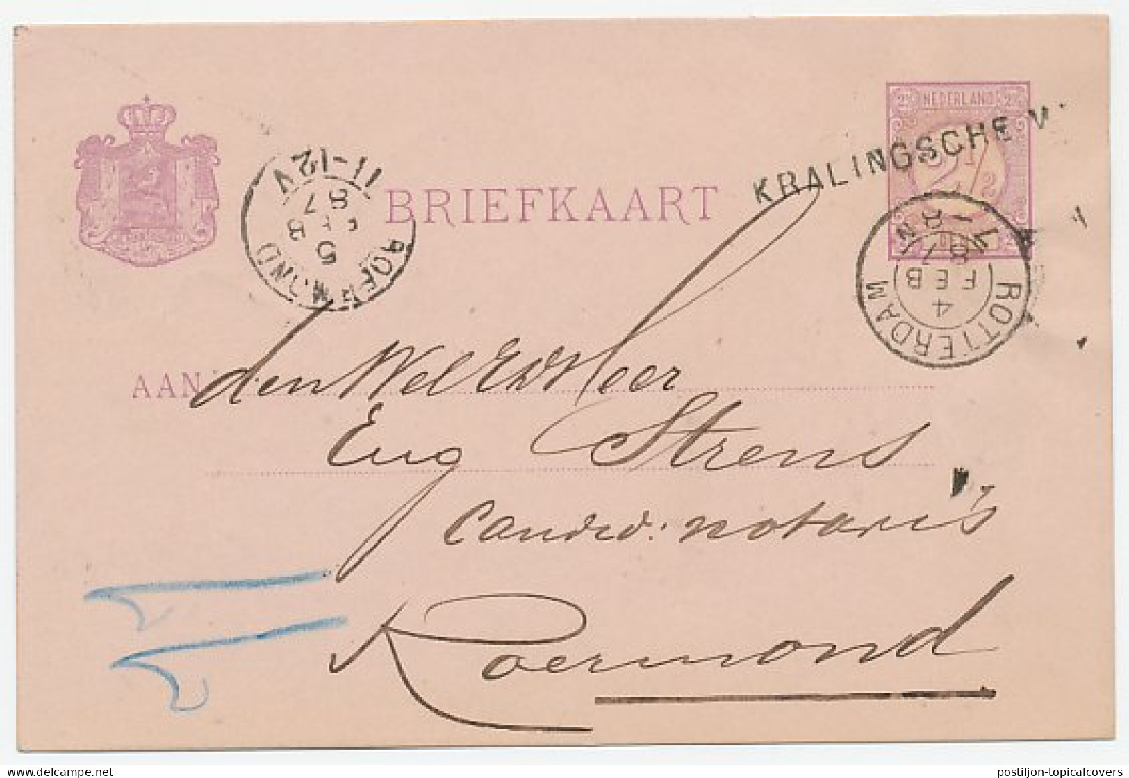 Naamstempel Kralingsche V: 1887 - Briefe U. Dokumente