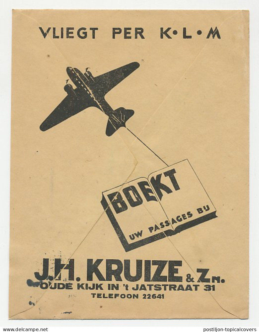 Firma Envelop Groningen 1949 - Vliegt Per K.L.M. / KLM - Ohne Zuordnung