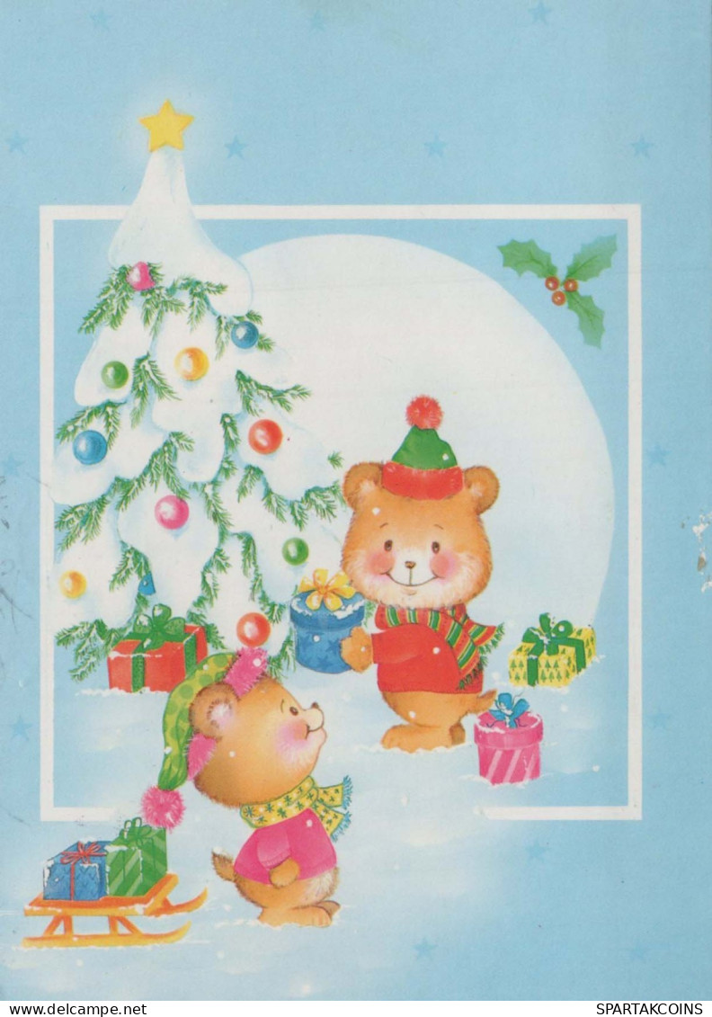 Buon Anno Natale NASCERE Animale Vintage Cartolina CPSM #PBS330.IT - Neujahr