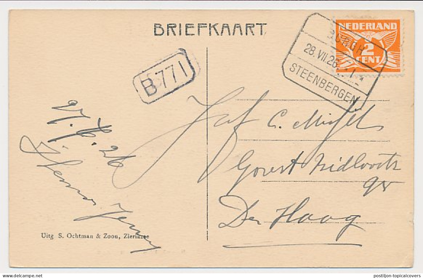 Treinblokstempel : Burgh - Steenbergen I 1926 ( Haamstede ) - Unclassified