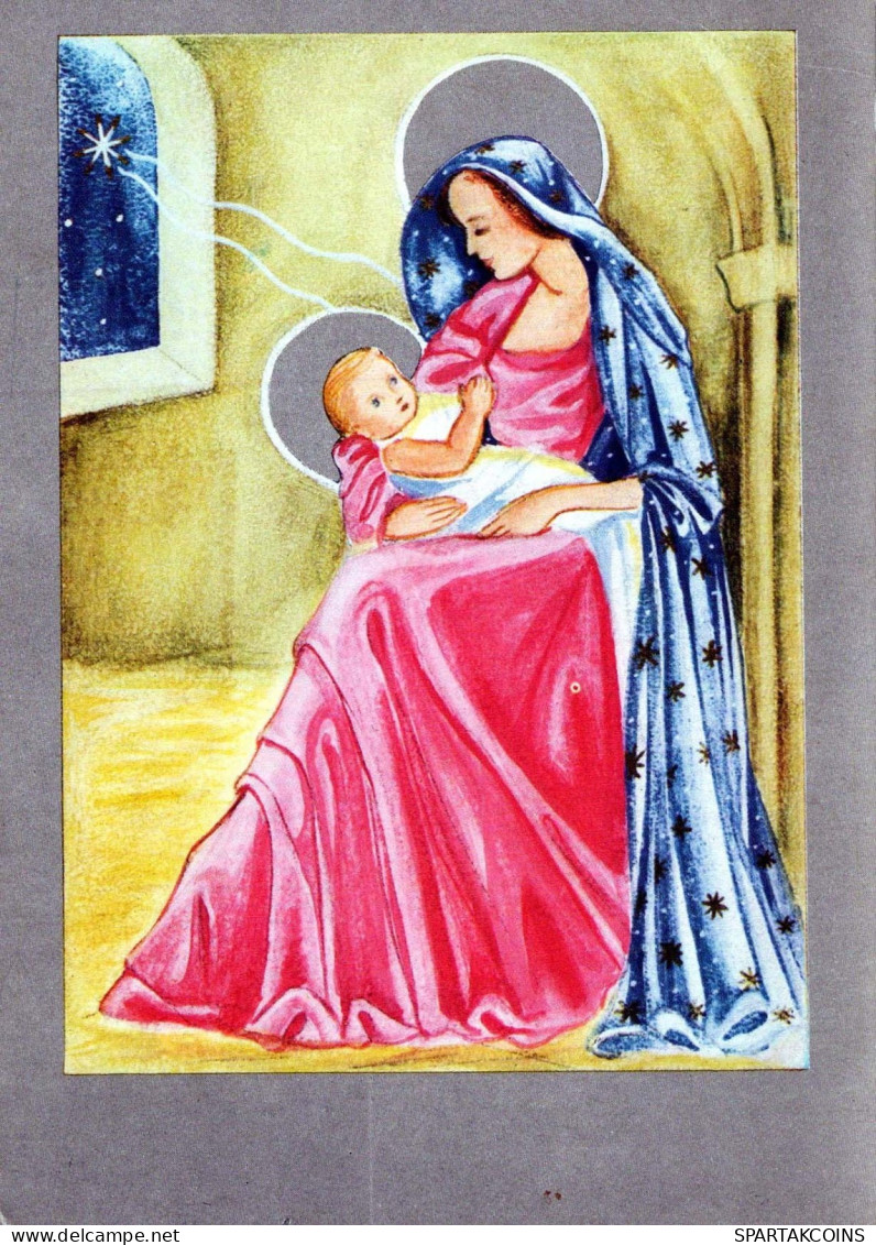 Vergine Maria Madonna Gesù Bambino Religione Vintage Cartolina CPSM #PBQ046.IT - Jungfräuliche Marie Und Madona