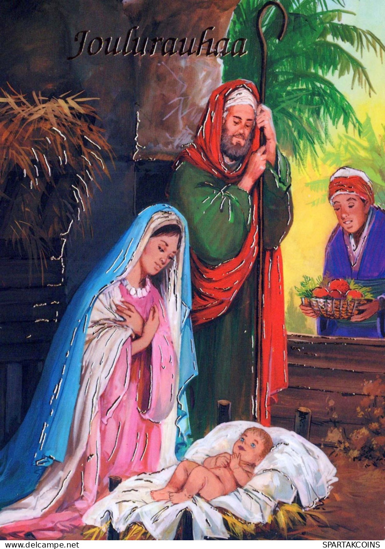 Vergine Maria Madonna Gesù Bambino Natale Religione Vintage Cartolina CPSM #PBP983.IT - Jungfräuliche Marie Und Madona