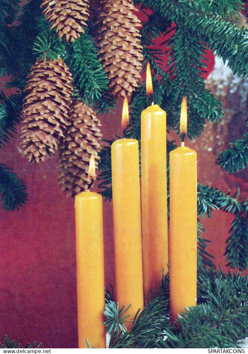Buon Anno Natale CANDELA Vintage Cartolina CPSM #PBO022.IT - Neujahr