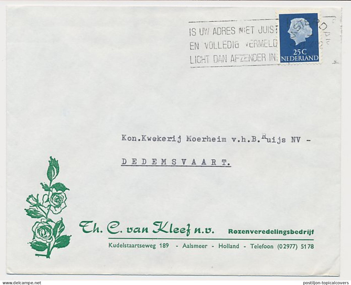 Firma Envelop Aalsmeer 1971 - Rozenveredeling - Non Classés