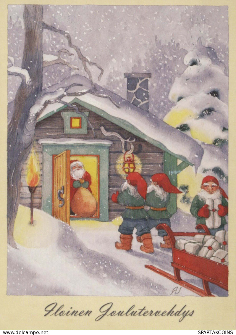 Buon Anno Natale GNOME Vintage Cartolina CPSM #PBM112.IT - Nouvel An
