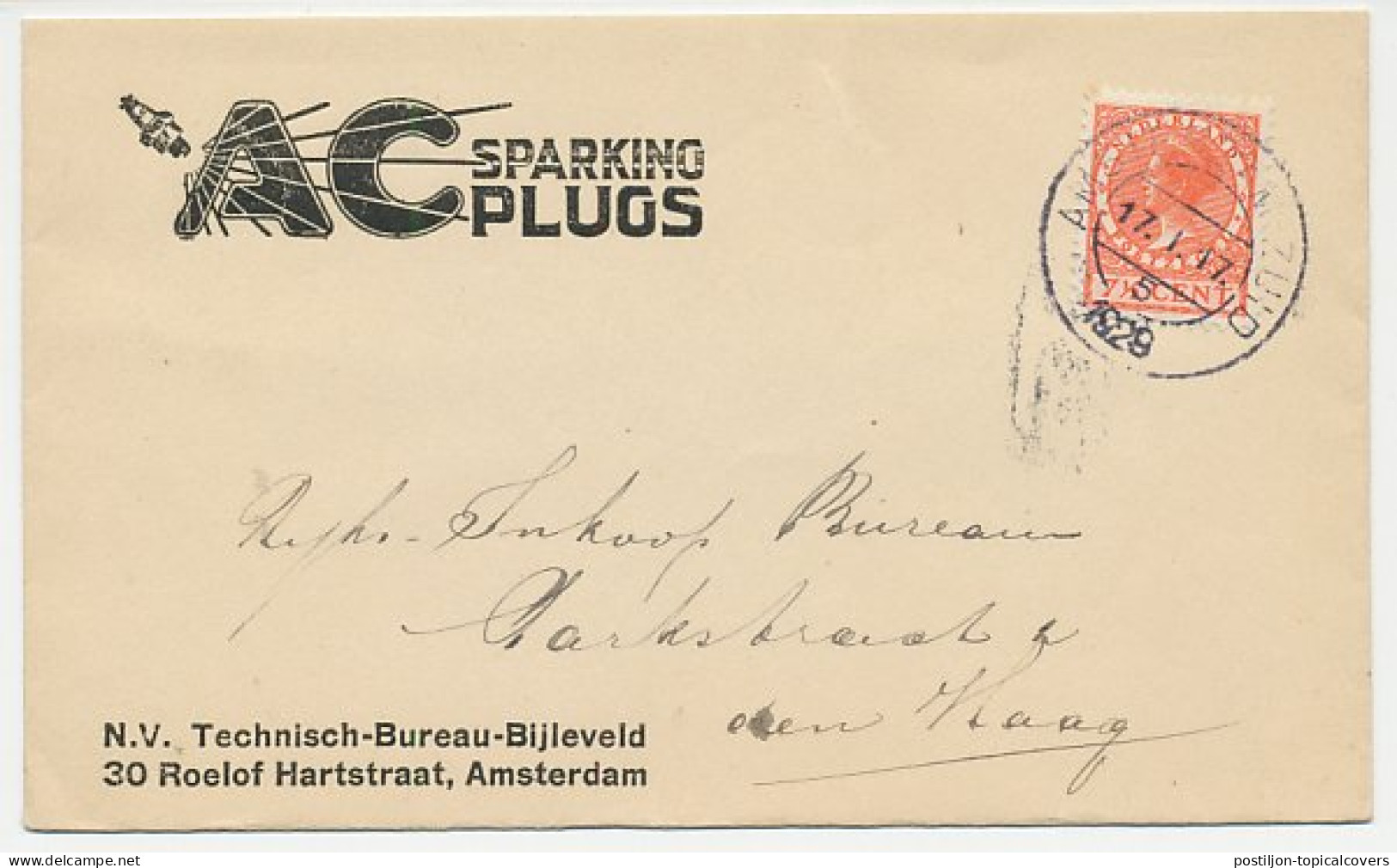 Firma Envelop Amsterdam 1929 - Sparking Plugs - Unclassified