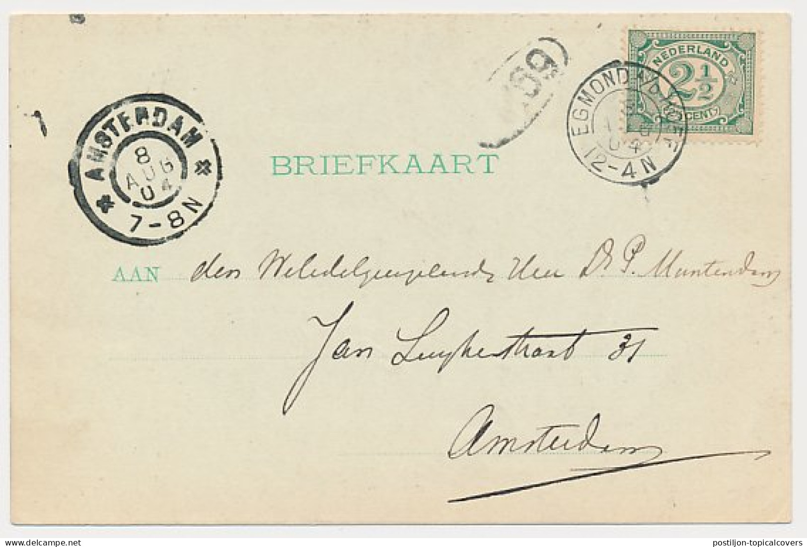 Kleinrondstempel Egmond A/D Hoef 1904 - Unclassified