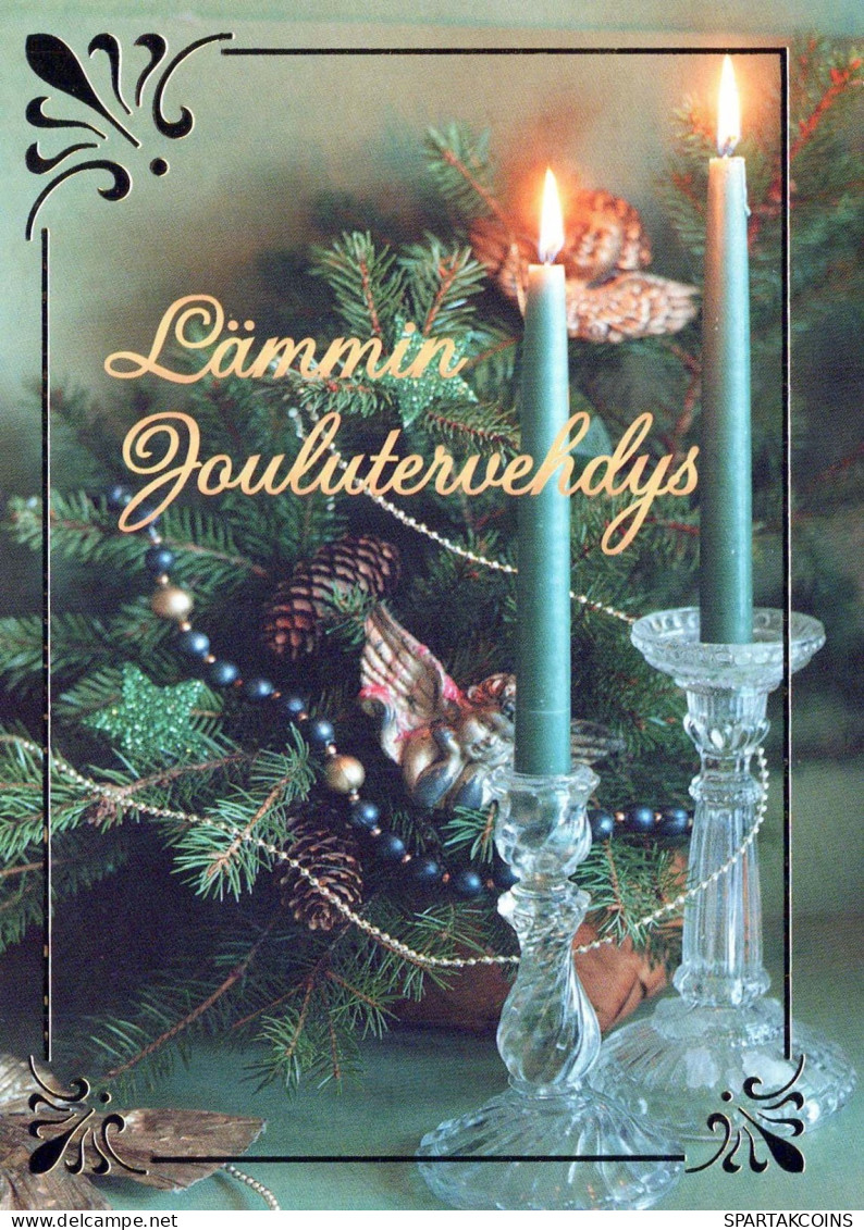 Buon Anno Natale CANDELA Vintage Cartolina CPSM #PAZ401.IT - Nouvel An