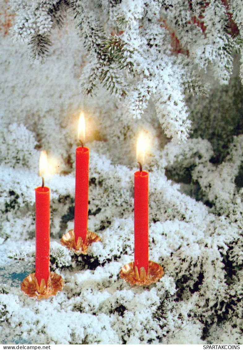 Buon Anno Natale CANDELA Vintage Cartolina CPSM #PAW346.IT - Nieuwjaar