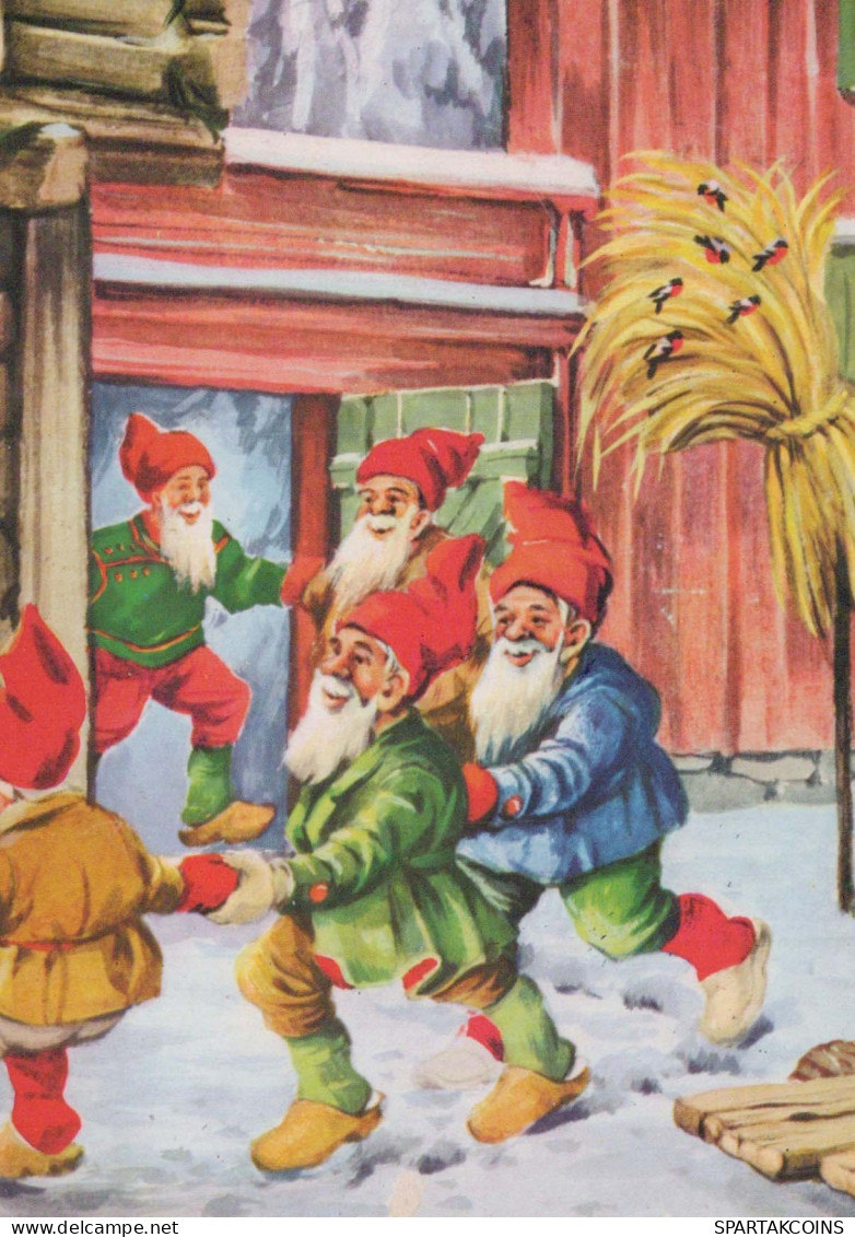 Buon Anno Natale GNOME Vintage Cartolina CPSM #PAW597.IT - New Year