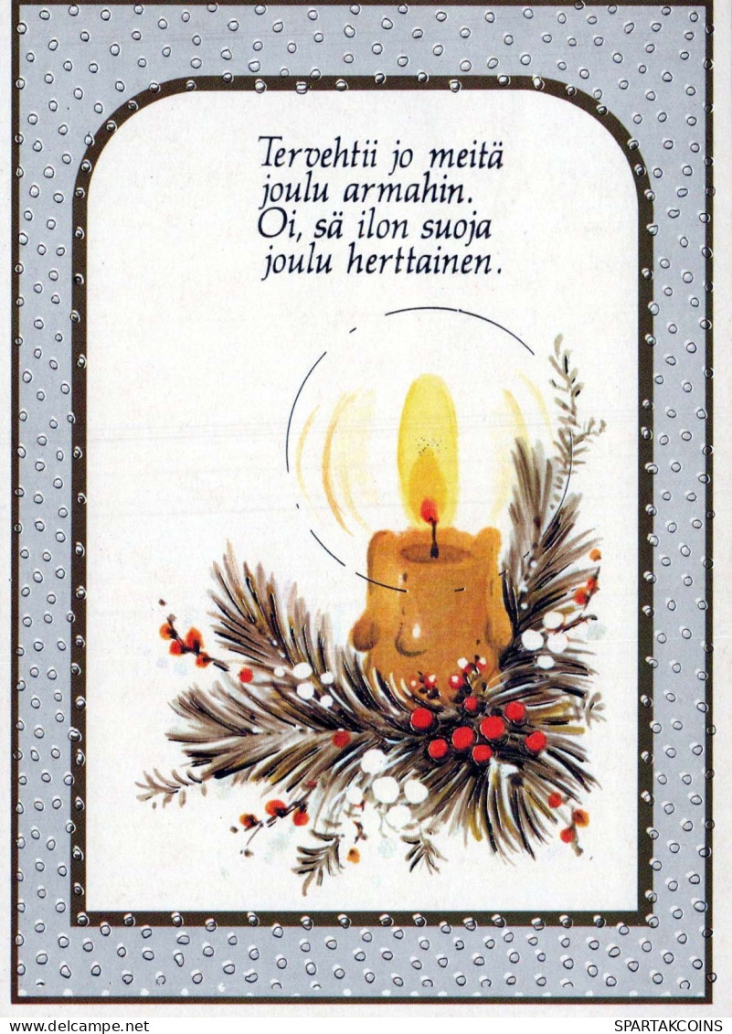 Buon Anno Natale CANDELA Vintage Cartolina CPSM #PAV127.IT - Nieuwjaar