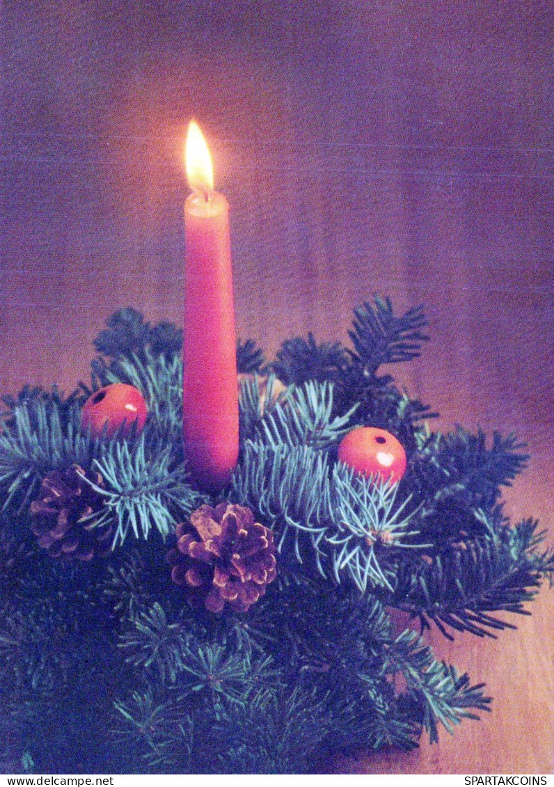 Buon Anno Natale CANDELA Vintage Cartolina CPSM #PAV498.IT - New Year