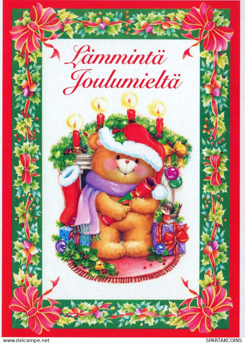 Buon Anno Natale ORSACCHIOTTO Vintage Cartolina CPSM #PAU857.IT - New Year