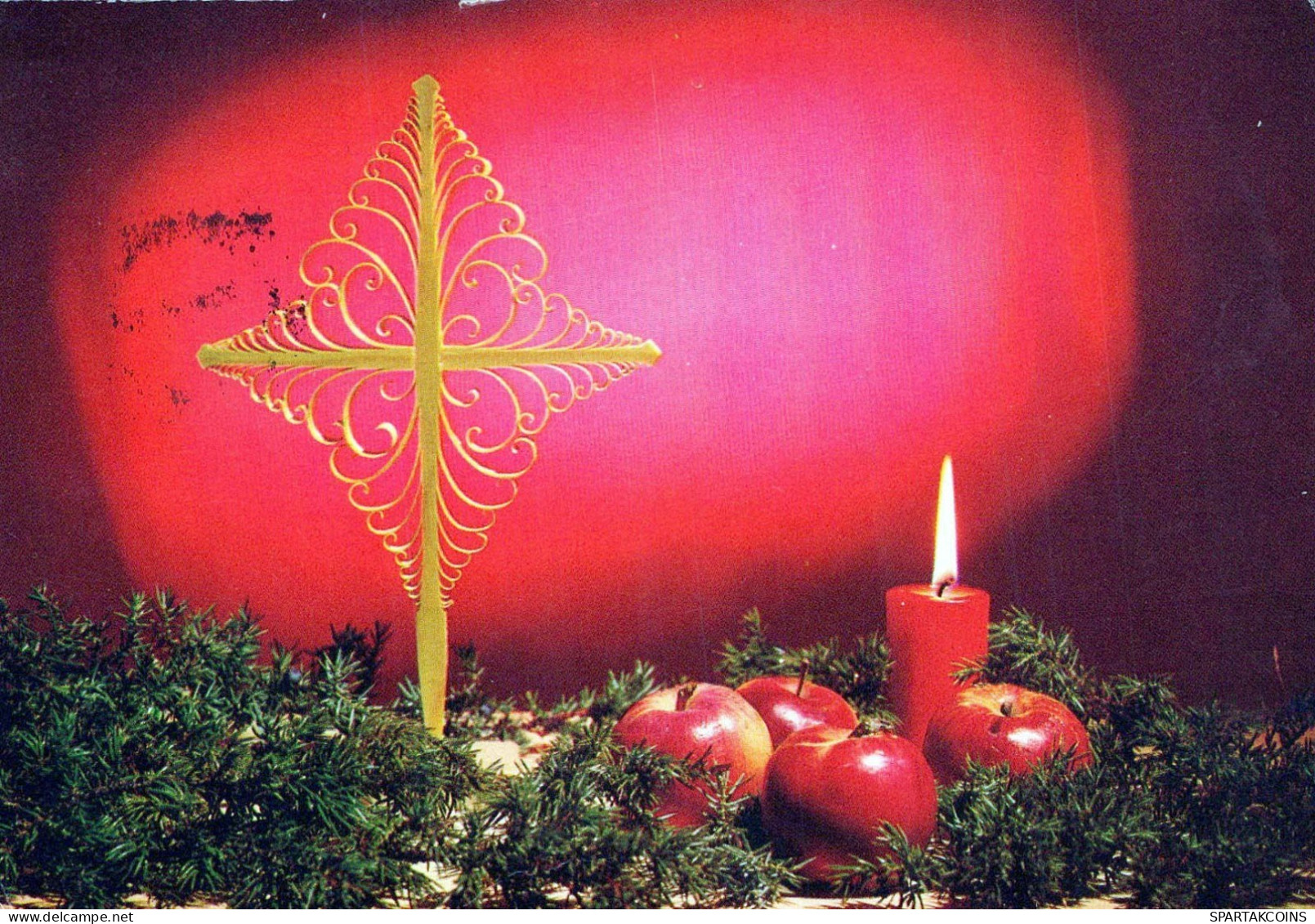 Buon Anno Natale CANDELA Vintage Cartolina CPSM #PAT622.IT - New Year
