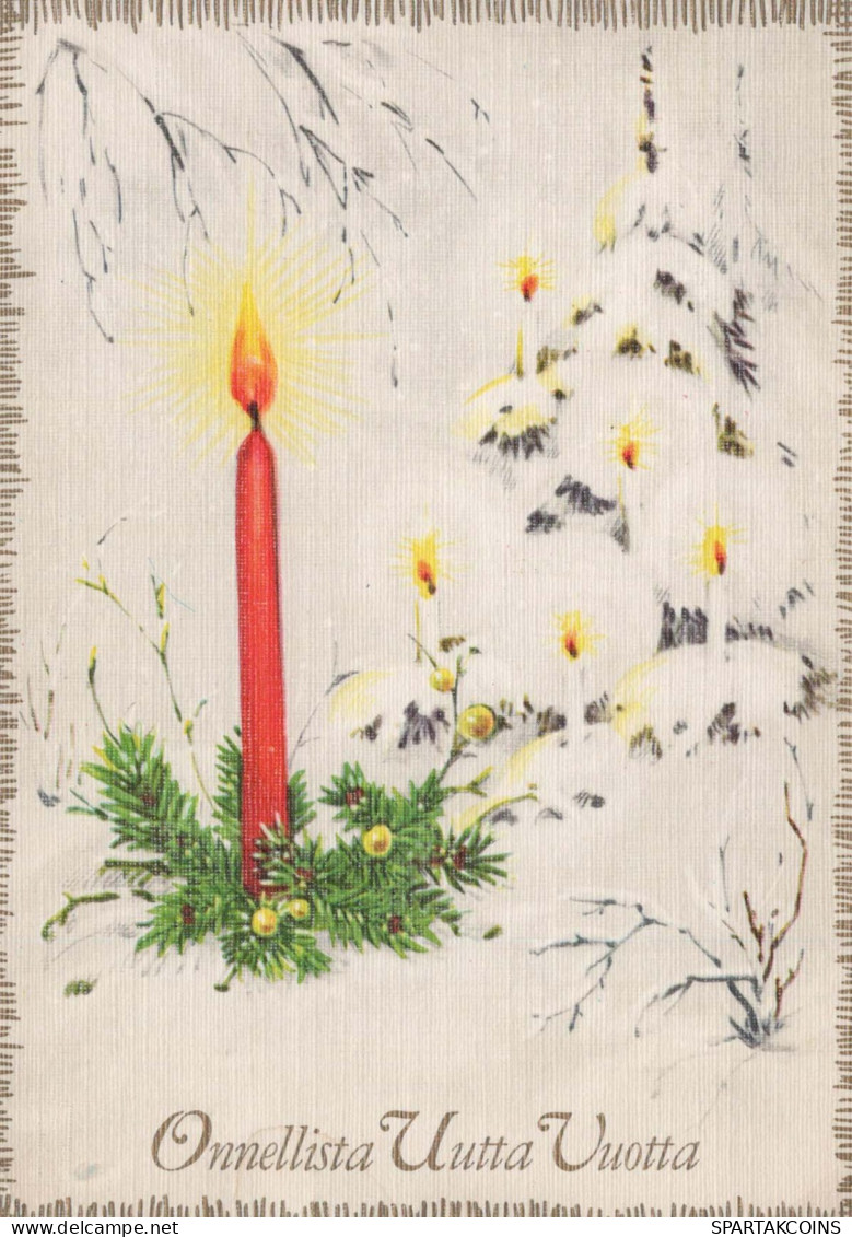 Buon Anno Natale CANDELA Vintage Cartolina CPSM #PAT865.IT - New Year