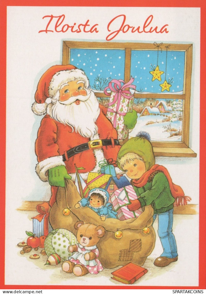BABBO NATALE BAMBINO Natale Vintage Cartolina CPSM #PAK363.IT - Kerstman