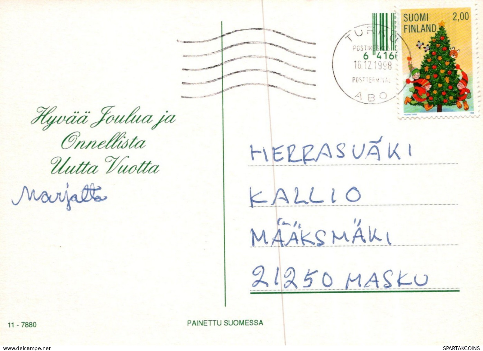 BABBO NATALE BAMBINO Natale Vintage Cartolina CPSM #PAK363.IT - Kerstman
