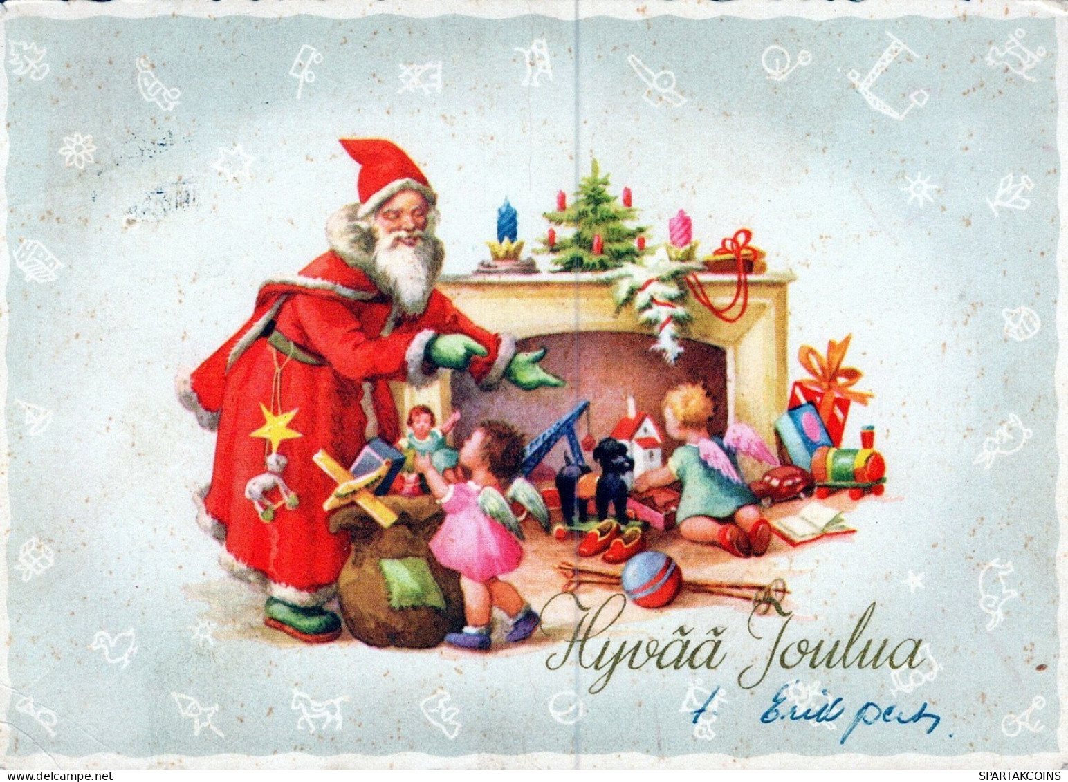 BABBO NATALE Natale Vintage Cartolina CPSM #PAK899.IT - Santa Claus