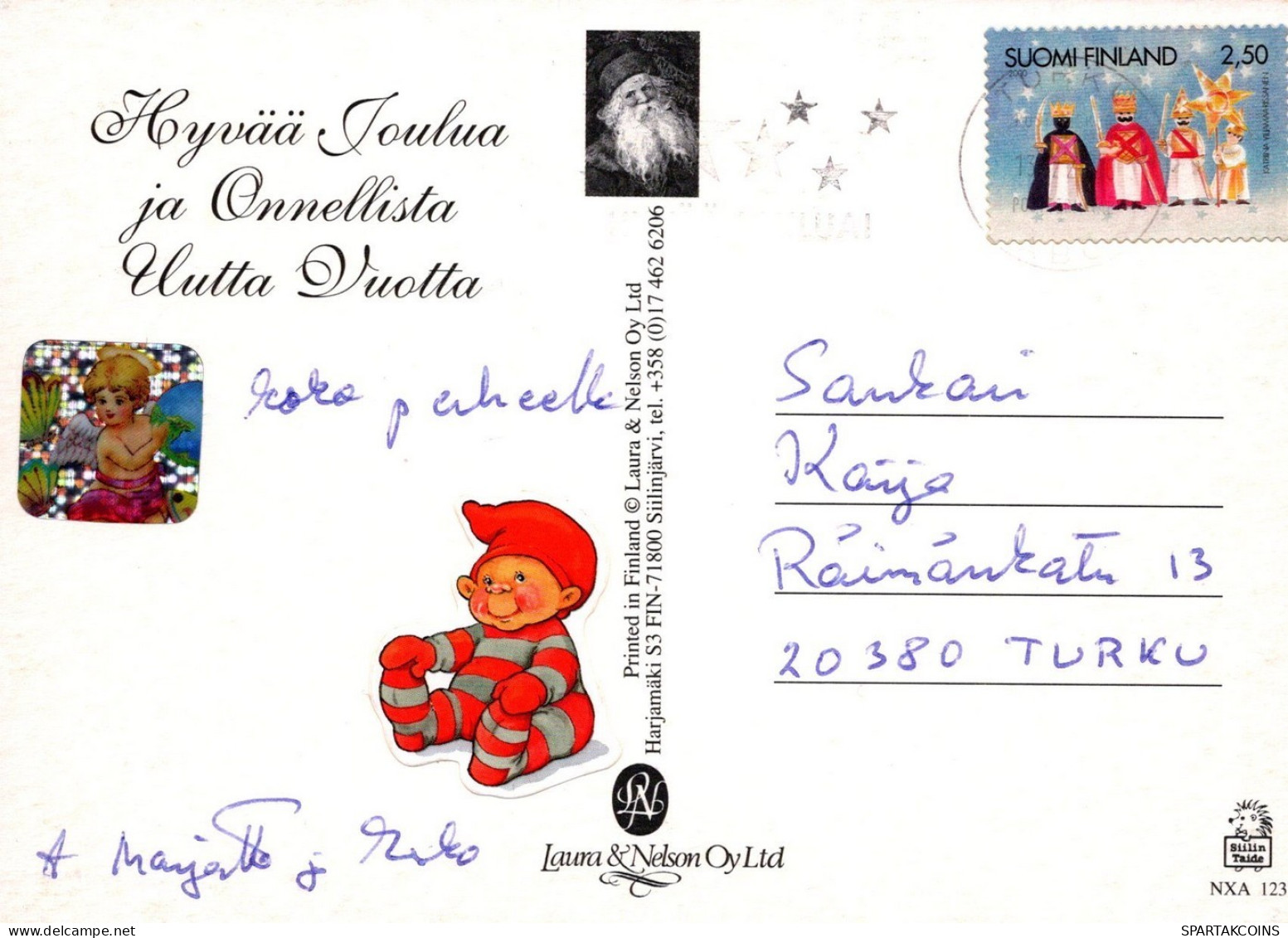 ANGELO Buon Anno Natale Vintage Cartolina CPSM #PAH242.IT - Angels