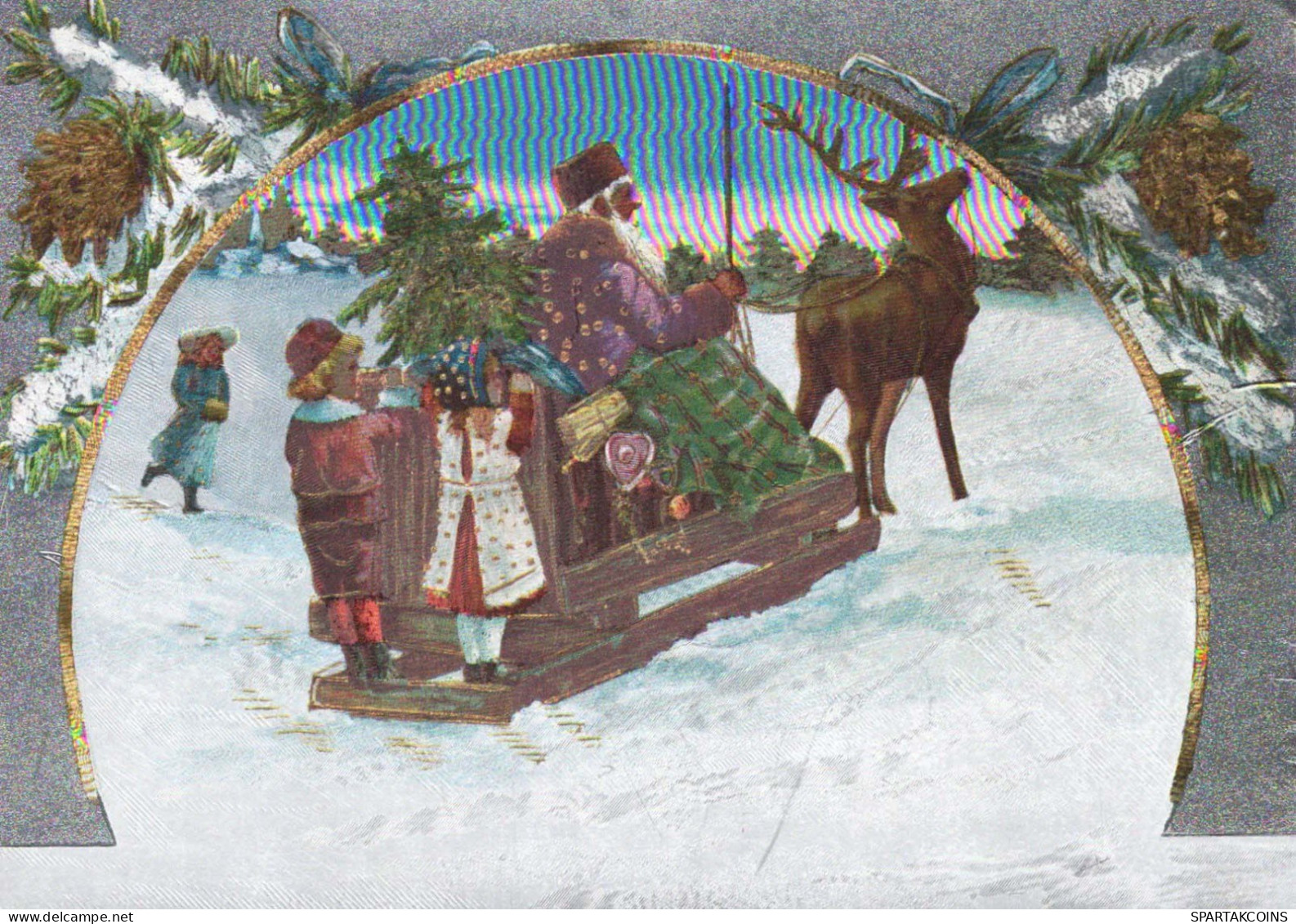 Happy New Year Christmas CHILDREN LENTICULAR 3D Vintage Postcard CPSM #PAZ082.GB - Nouvel An