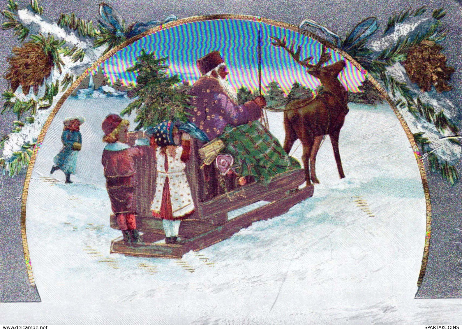 Happy New Year Christmas CHILDREN LENTICULAR 3D Vintage Postcard CPSM #PAZ082.GB - New Year