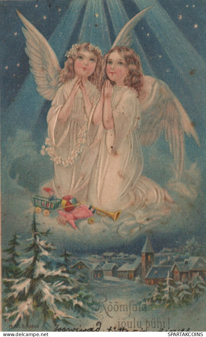1907 ANGELO Buon Anno Natale Vintage Cartolina CPA #PAG672.IT - Engel