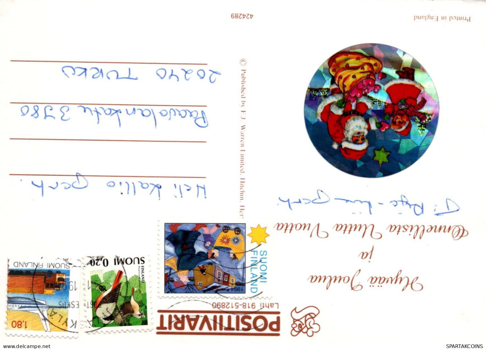 Buon Anno Natale BAMBINO LENTICULAR 3D Vintage Cartolina CPSM #PAZ086.IT - Neujahr