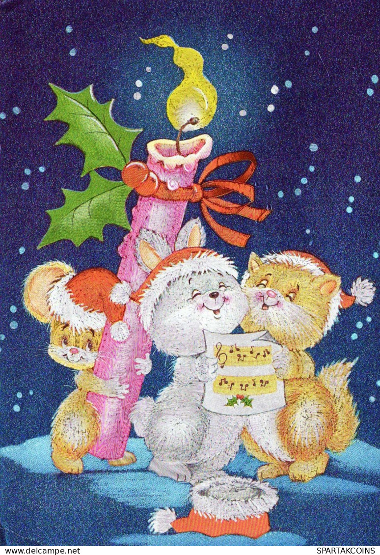 Buon Anno Natale BAMBINO LENTICULAR 3D Vintage Cartolina CPSM #PAZ086.IT - New Year
