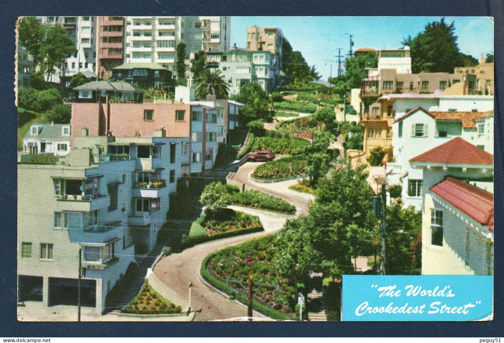 California. San Francisco. Lombard Strret, The World's Crookedest Street. 1959 - San Francisco