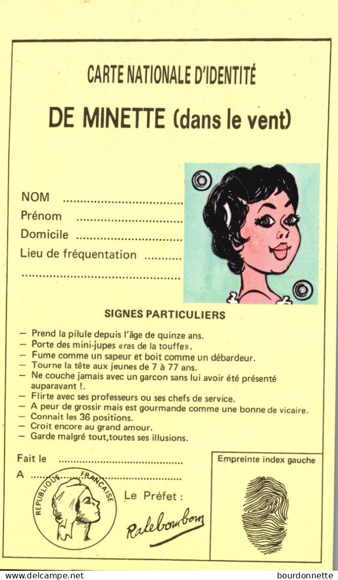 THEME  HUMOUR / Carte Nationale D'identité De MINETTE - Humor