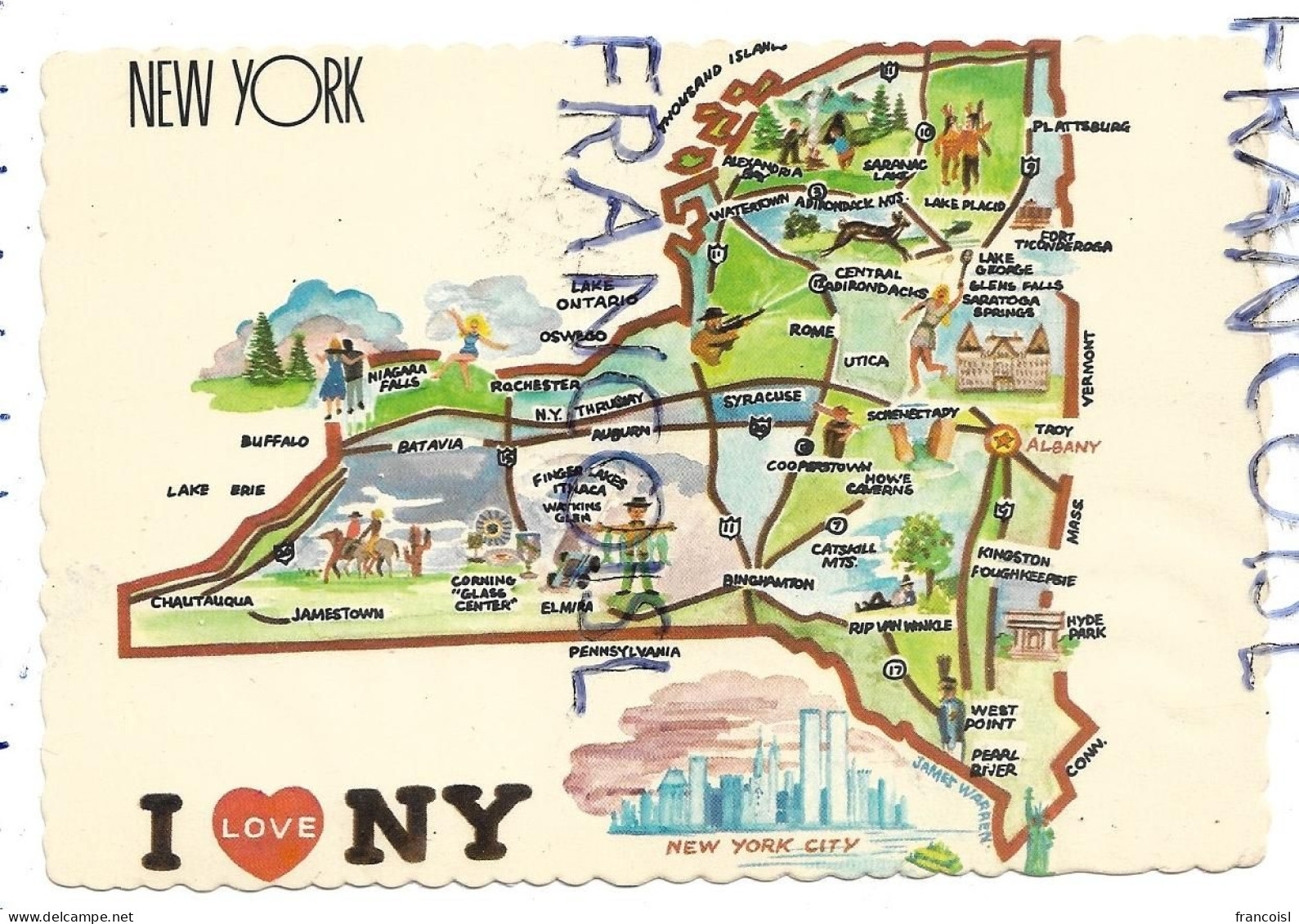 Etat De New York:" I Love New York " - Cartes Géographiques