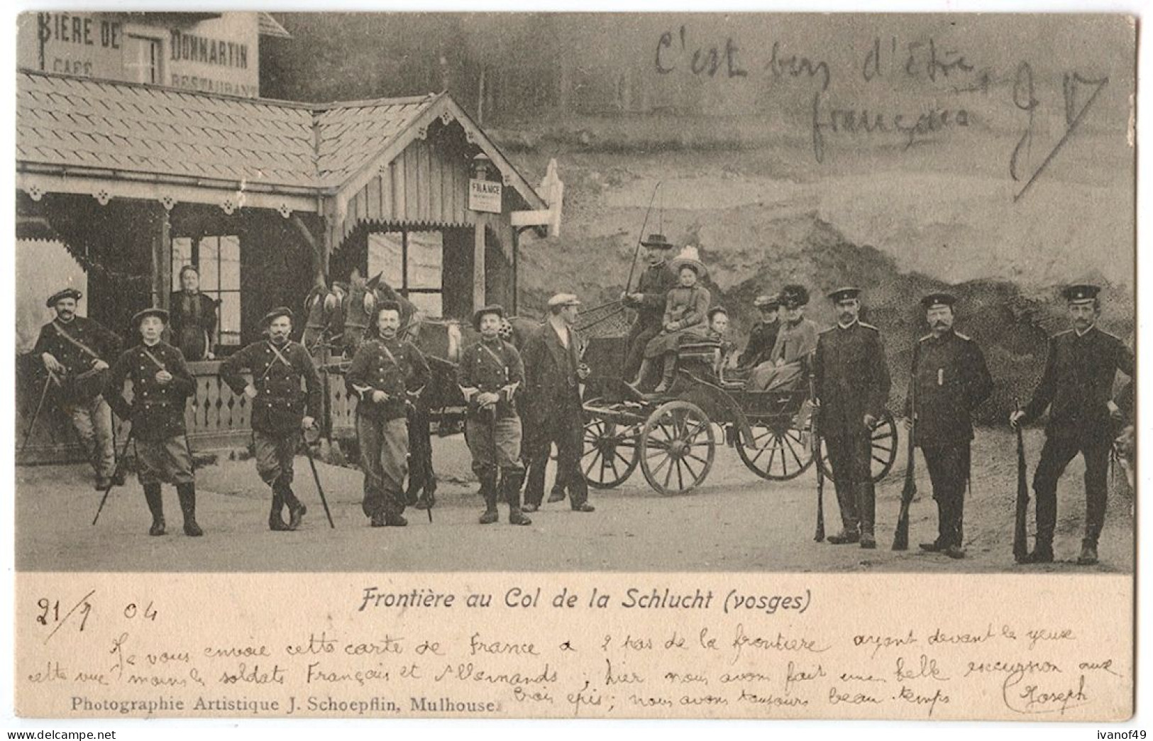 88 - Frontière Au Col De La Schlucht - CPA - Douane - 1904 - Autres & Non Classés