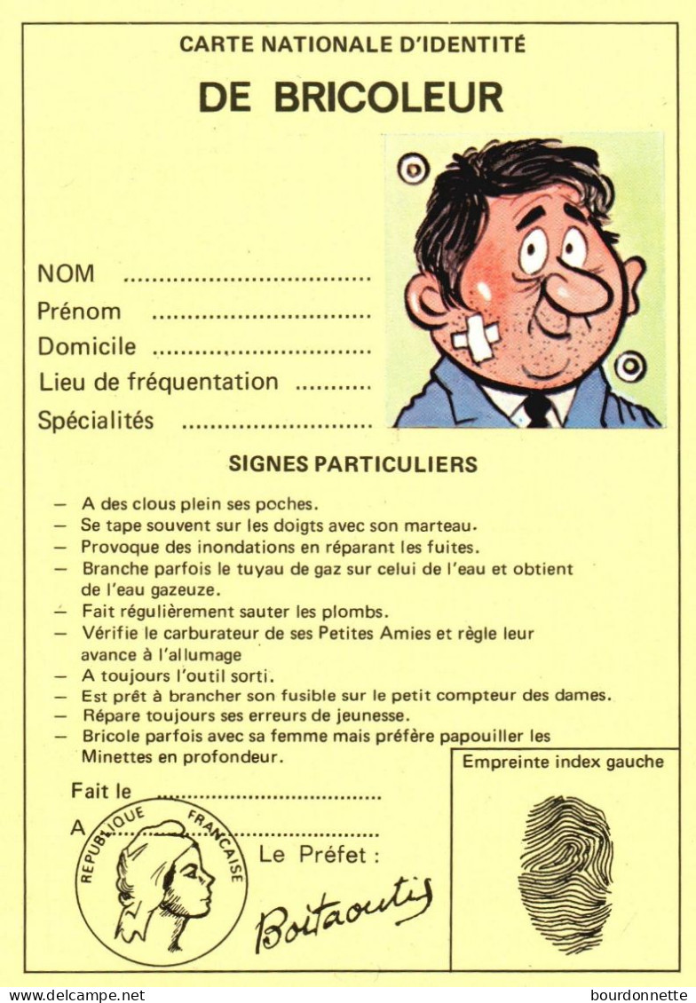 THEME  HUMOUR / Carte Nationale D'identité DE BRICOLEUR - Humour