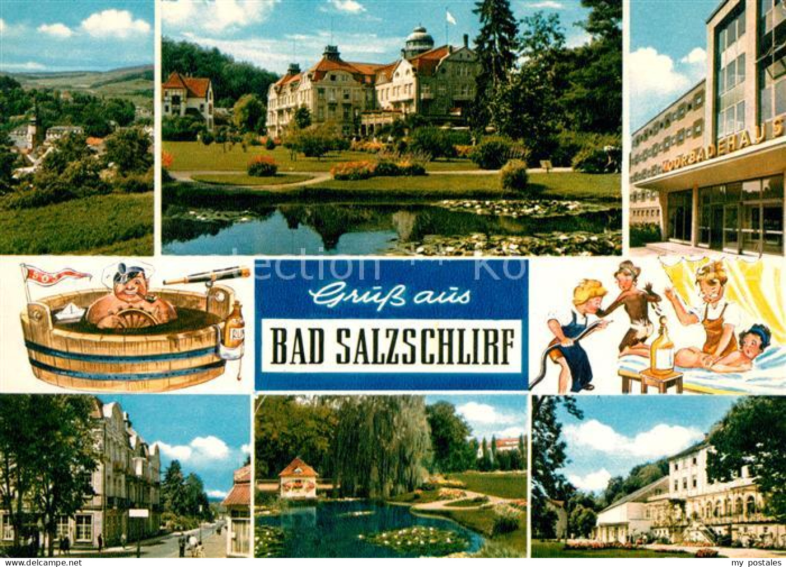 73017951 Bad Salzschlirf Kurhaus Moorbadehaus Park Schwanenweiher Bad Salzschlir - Other & Unclassified