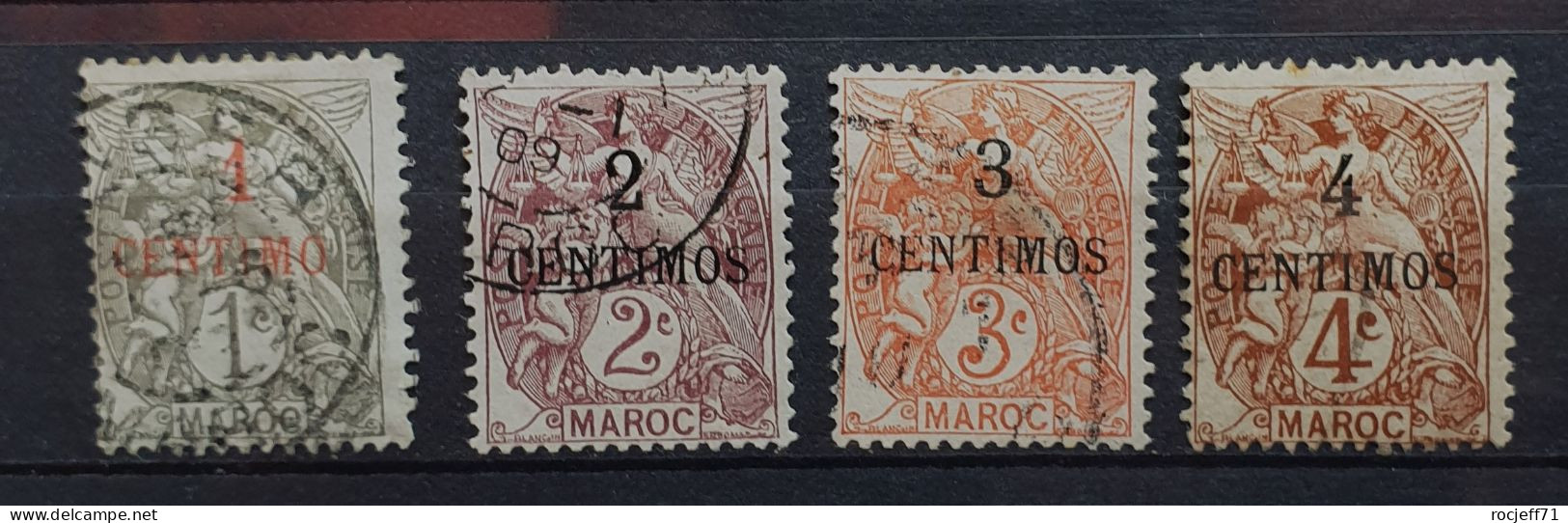 05 - 24 - Maroc N° 20 à 23 - Type Blanc - Usados