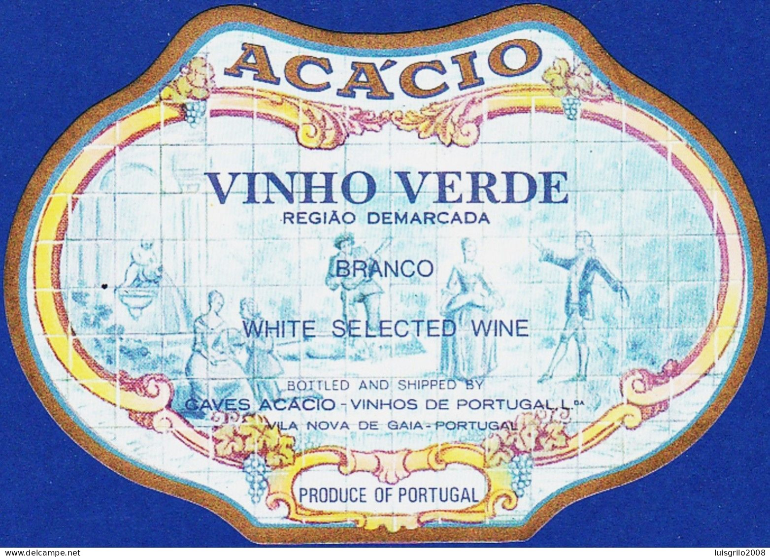 Wine Label, Portugal -  ACÁCIO . VINHO VERDE Branco -|- Caves Acácio, Vila Nova De Gaia - Other & Unclassified