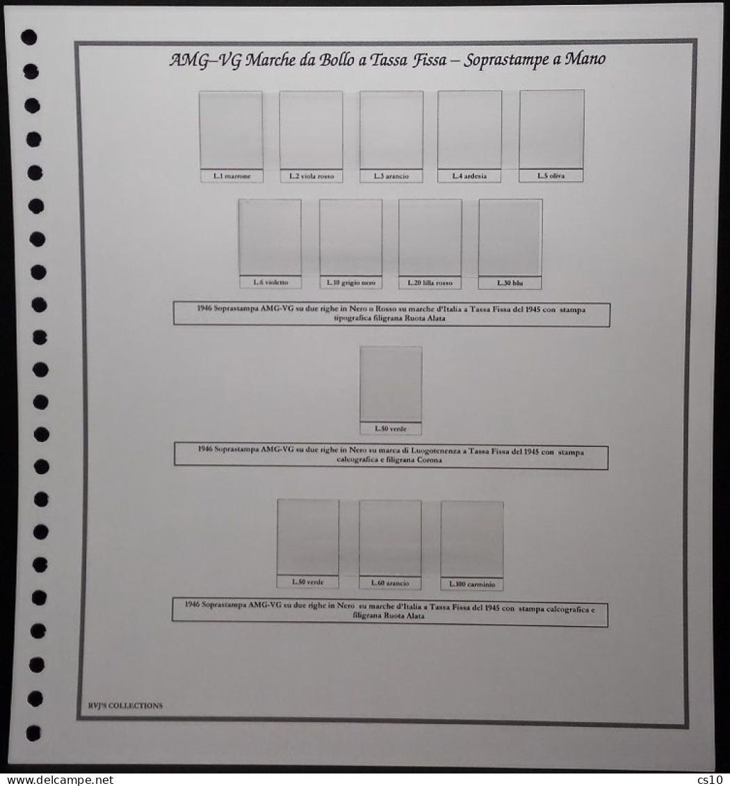 Marche Da Bollo Per La VENEZIA GIULIA - AMG-VG - Raccolta Fogli D'Album Standard 22 Anelli Con Taschine - Geschenkheftchen