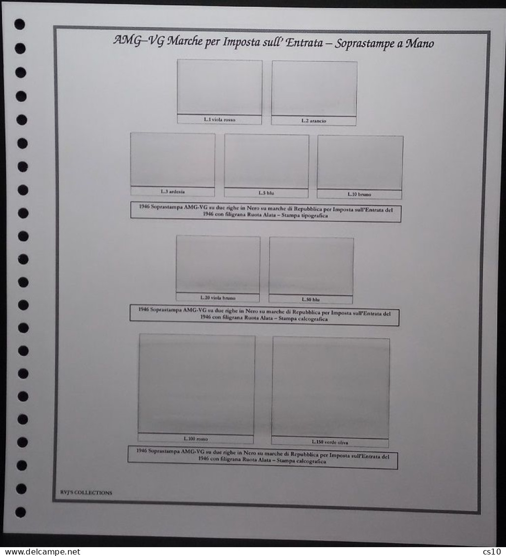 Marche Da Bollo Per La VENEZIA GIULIA - AMG-VG - Raccolta Fogli D'Album Standard 22 Anelli Con Taschine - Geschenkheftchen
