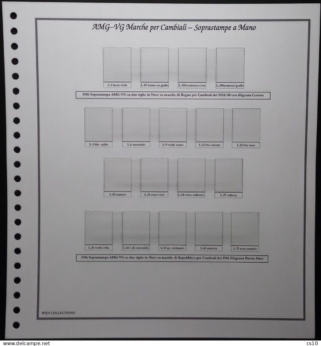 Marche Da Bollo Per La VENEZIA GIULIA - AMG-VG - Raccolta Fogli D'Album Standard 22 Anelli Con Taschine - Steuermarken