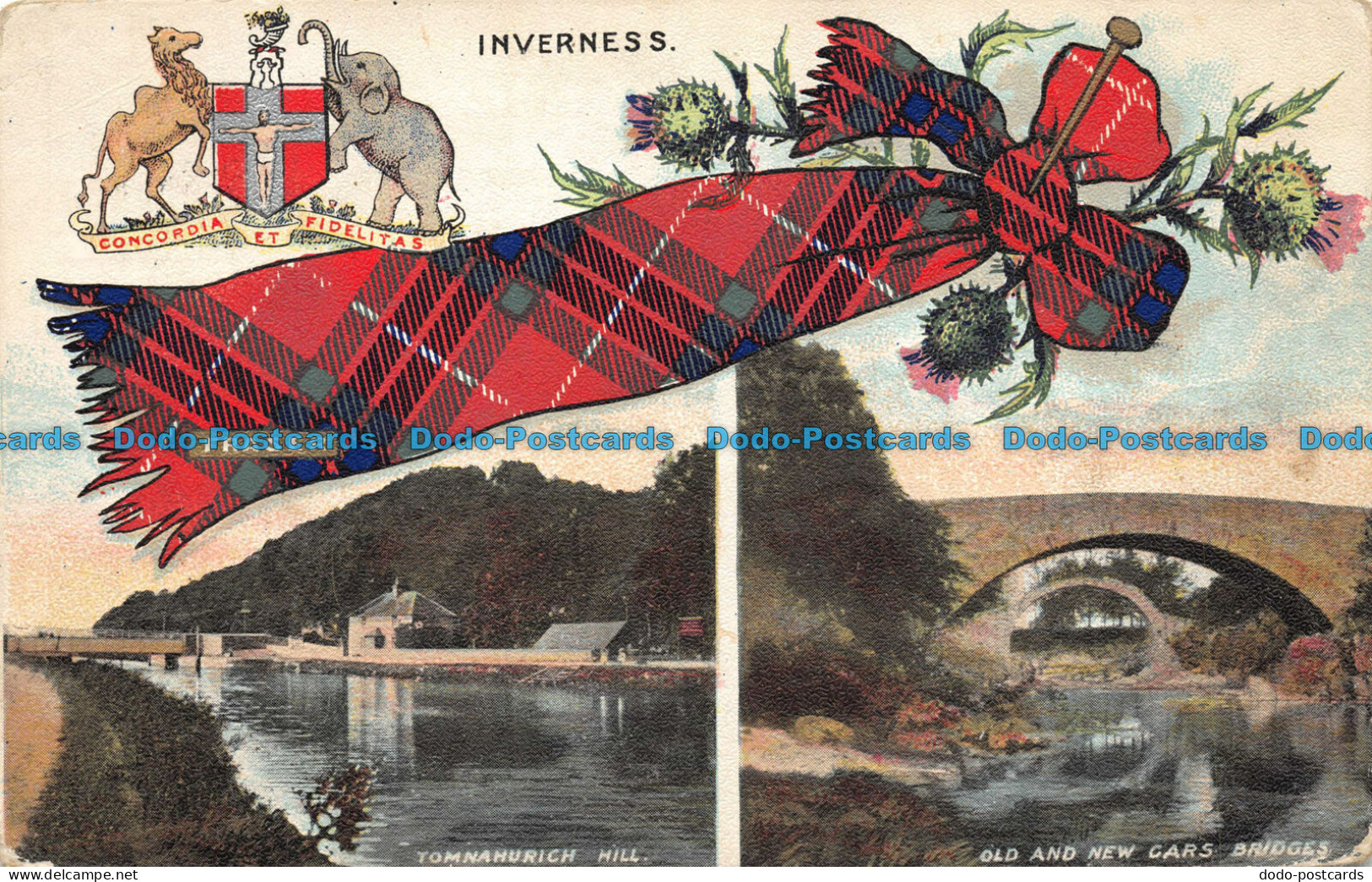 R077342 Inverness. Fraser. Tomnahurich Hill. Old And New Cars Bridges. B. And Rs - World